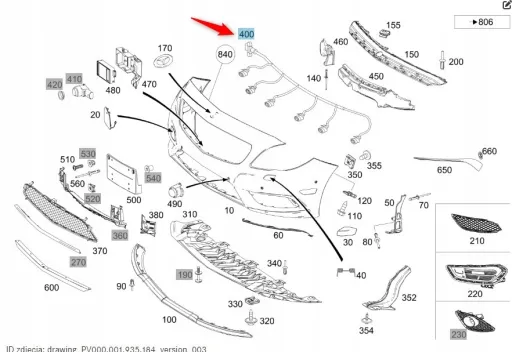 ПРОВОДКА ПЕРЕДНЕГО БАМПЕРА MERCEDES CLA C117 A1175402710