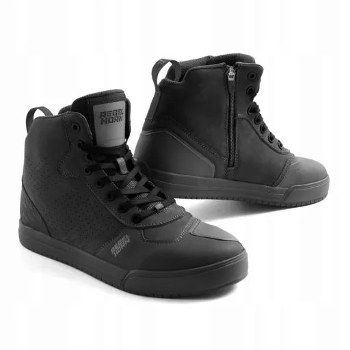 ШКІРЯНІ МОТОЦИКЛЕТНІ ЧОБОТИ REBELHORN SPIKE BLACK, РОЗМІР 38