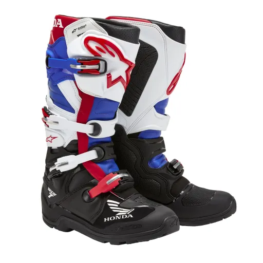 ботинки TECH 7 ENDURO DRYSTAR HONDA коллекция, ALPINESTARS (чёрный/белый/синий/чёрный)