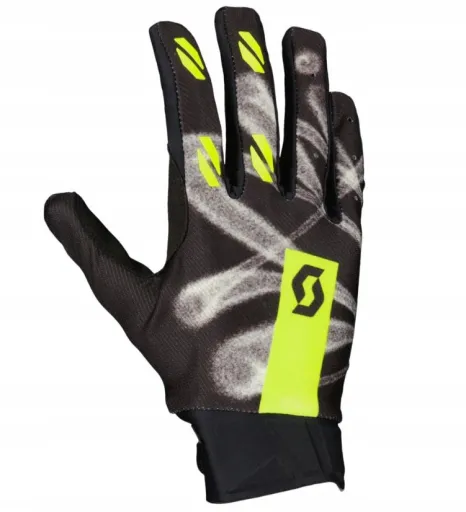 Мотоциклетные перчатки Scott Glove Evo Dirt caviar, чёрно-жёлтые, размер:S