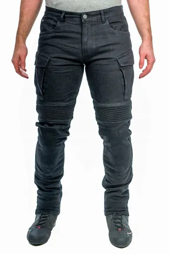 МОТОЦИКЛЕТНЫЕ ДЖИНСЫ С КЕВЛАРОМ RYPARD CARGO BLACK/2XL