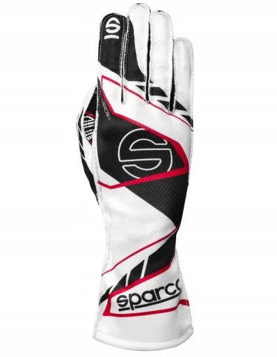 Картинговые перчатки Sparco K-Arrow + ДЕТСКИЕ бело-чёрные, размер XXXS